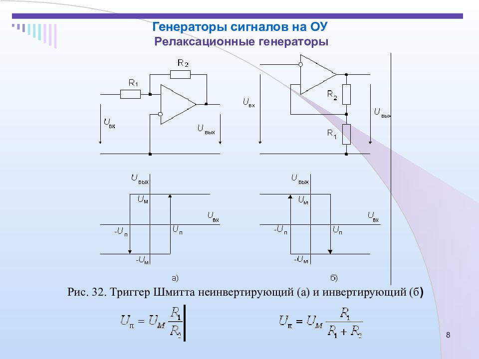 Триггер шмидта схема на оу