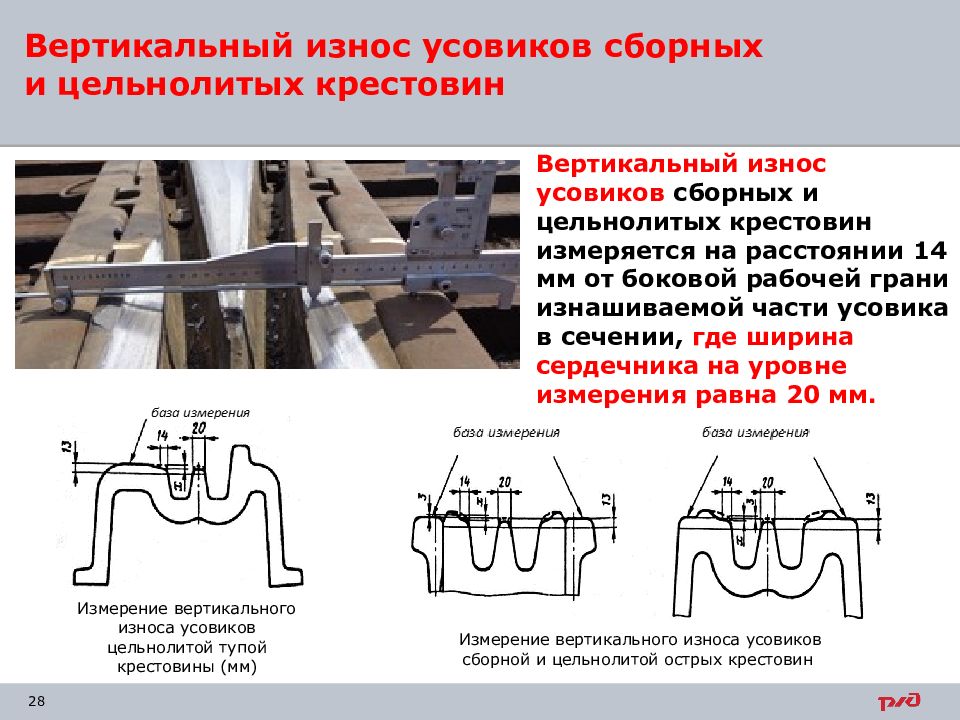 При какой максимальной величине бокового износа. Измерение вертикального износа сердечника усовика. Вертикальный износ усовика. Измерение вертикального износа сердечника крестовины. Вертикальный износ сердечника крестовины.