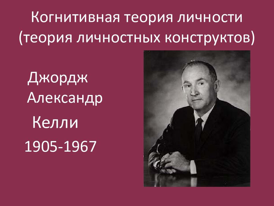 Когнитивная теория. Джордж Александр Келли (1905-1967). Джордж Келли конструкты. Когнитивная психология Джордж Келли. Джордж Келли теория личности.