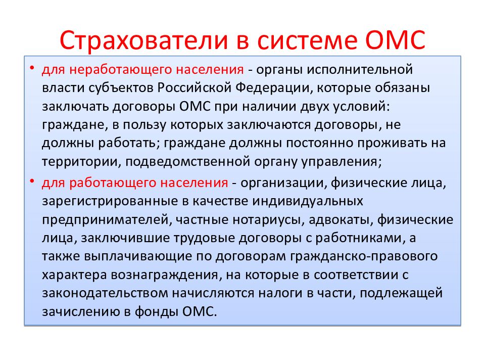 Система обязательного медицинского страхования в российской федерации презентация