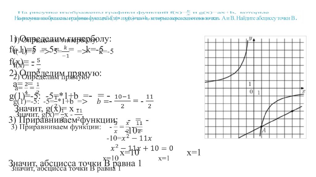 На рисунке изображены графики линейных функций которые пересекаются в точке a найдите абсциссу точки