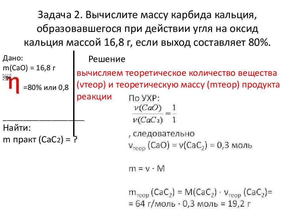 Выход продукта реакции презентация