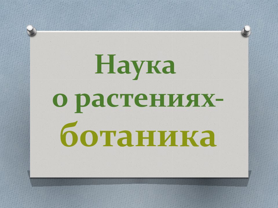 Наука о растениях- ботаника