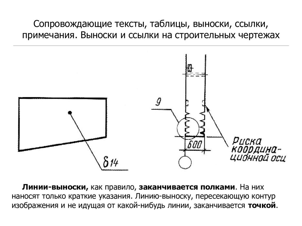 Примечания на чертежах