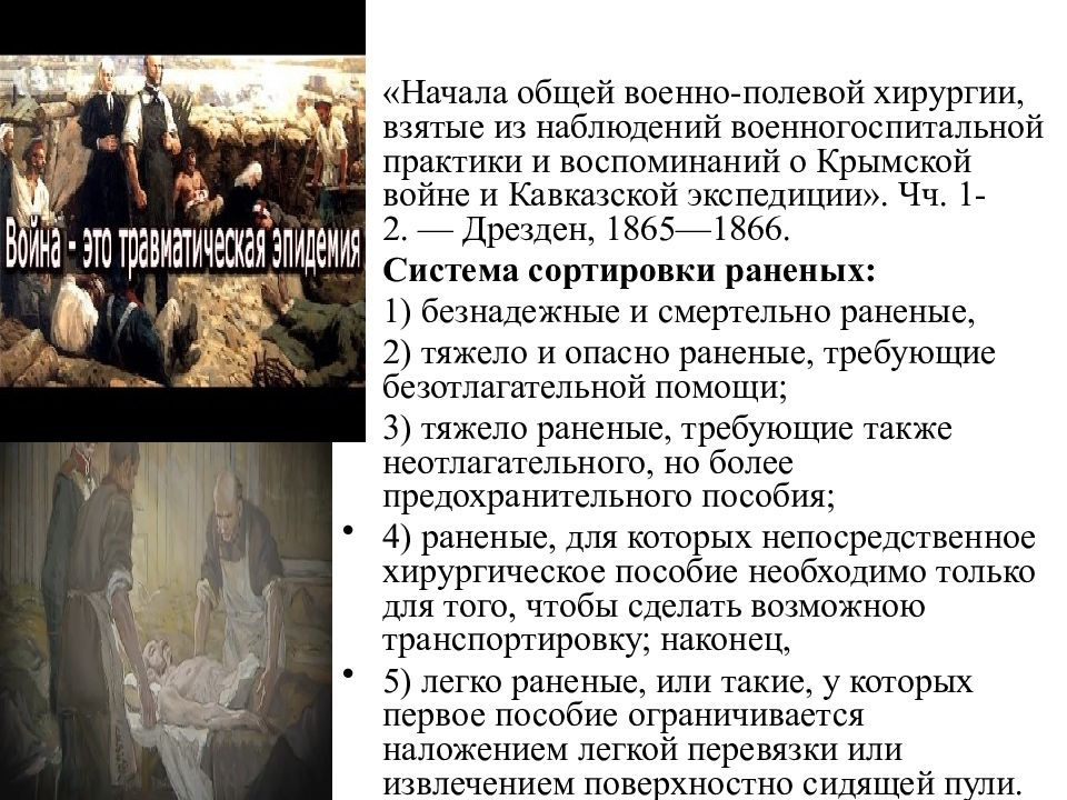 Общей начало. «Начала общей военно-полевой хирургии» (1865—1866 гг.).. Начало общей военно-полевой хирургии. «Начала общей военно-полевой хирургии» обложка.