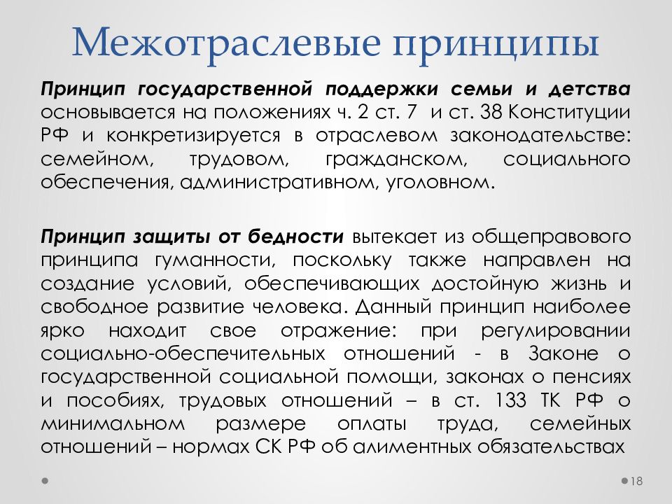 Примеры межотраслевых принципов права Право социального обеспечения Тема 3 и Тема 4 Кафедра гражданского и - презентац