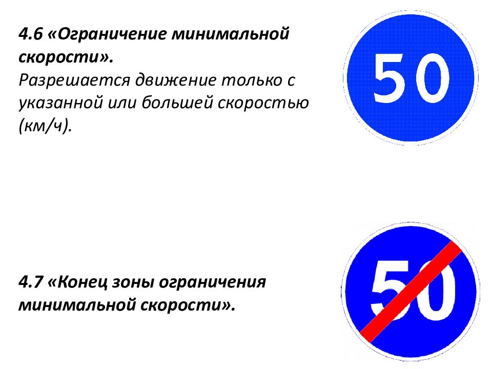 Знак ограничение минимальной скорости. Ограничение минимальной скорости. Знак 4.6 ограничение минимальной скорости. Конец ограничения минимальной скорости.