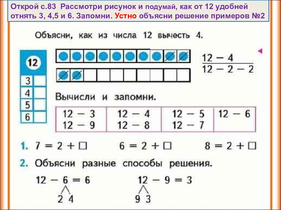 Вычесть из 8 и 9. Вычитание из 11 1 класс школа России. Вычитание 1 класс.