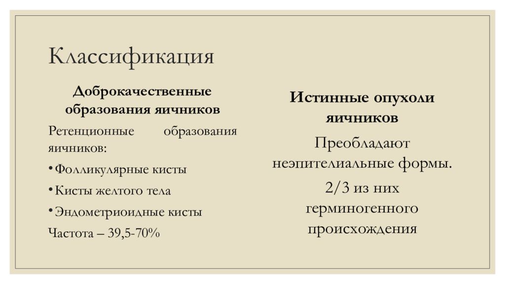 Неэпителиальные опухоли яичников. Опухоли яичников классификация. Ретенционные образования яичников. Тканевые источники неэпителиальных опухолей.