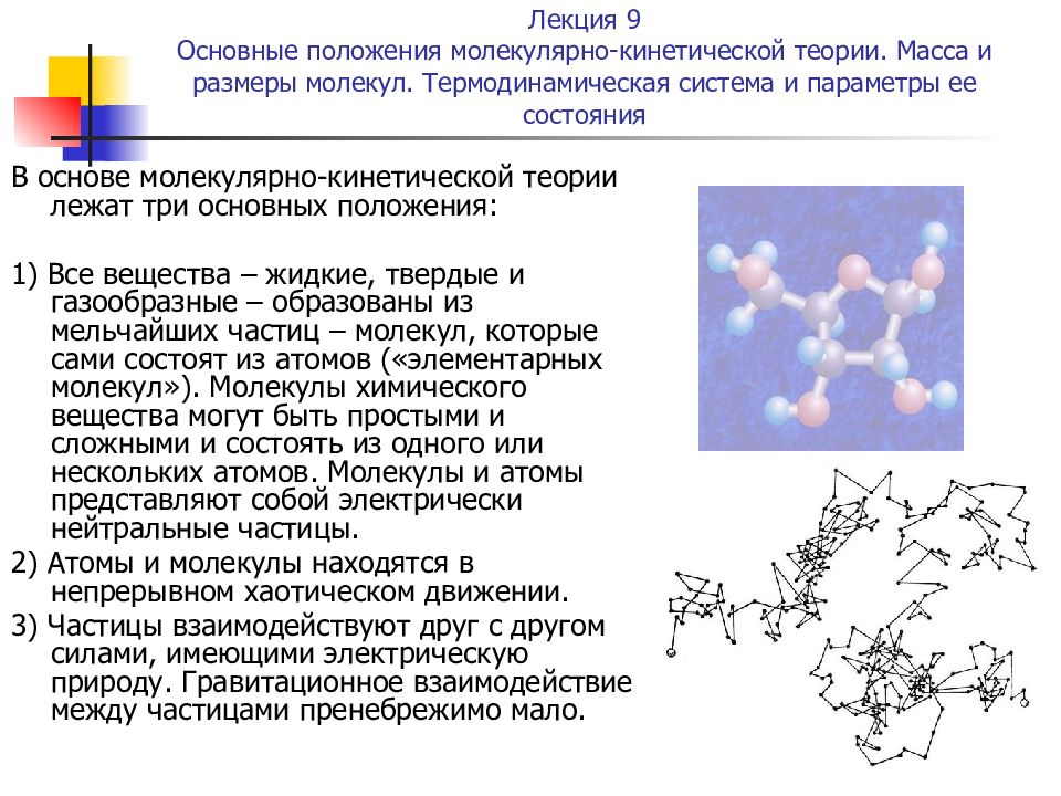 Основные положения молекулярно кинетической теории размеры молекул презентация