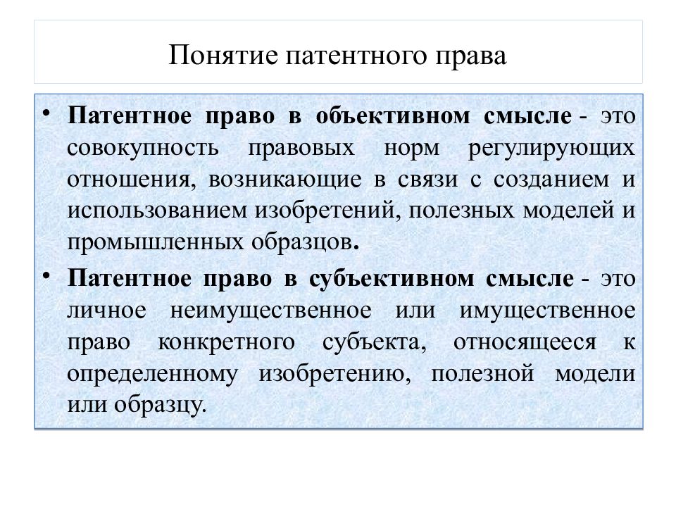 Патентное право презентация