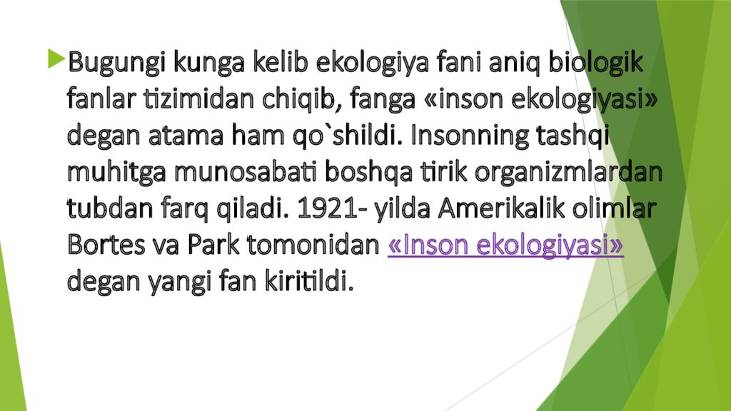 Tabiat bilan tanishtirish orqali maktabgacha yoshdagi bolalarda ekologik