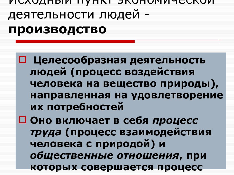 Экономические пункты. Процесс воздействия человека на себя. Пр-ва человека. Хозяйственным принято называть.