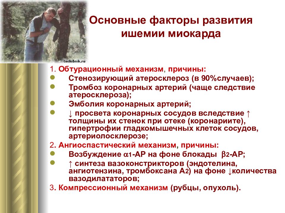 Причина л. Обтурационный механизм развития ишемии это. Ангиоспастический механизм развития ишемии. Выделите причины обтурационной ишемии. Обтурационная ишемия характеристика.