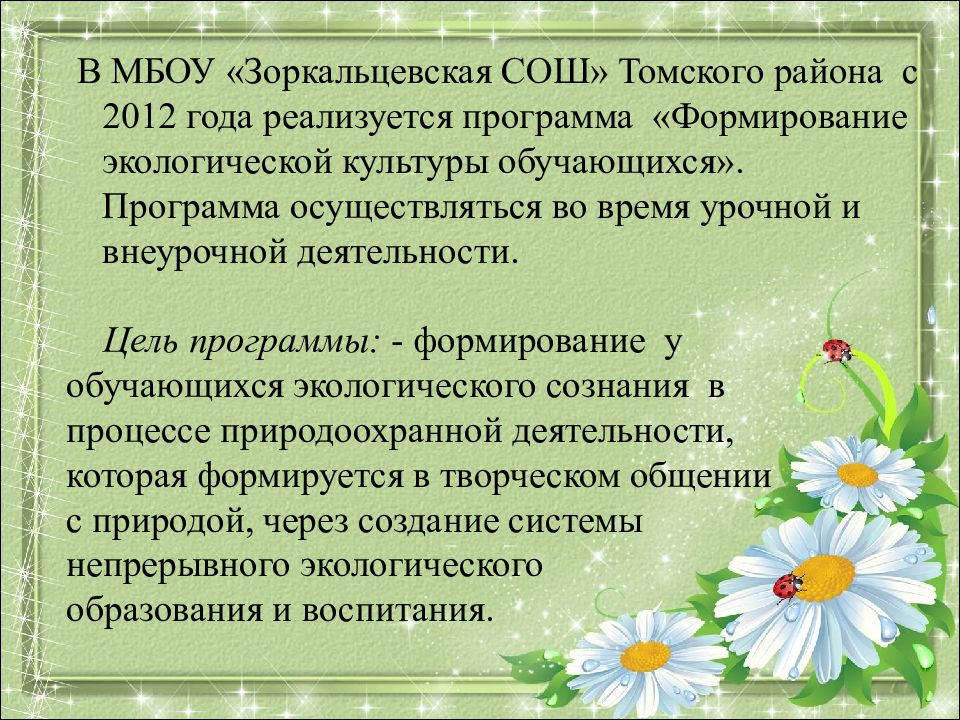 Формирования экологической культуры обучающихся. Сформированность экологической культуры у обучающихся относится к. мбоу зоркальцевская сош томского района. программа формирования экологической культуры. мбоу зоркальцевская сош.