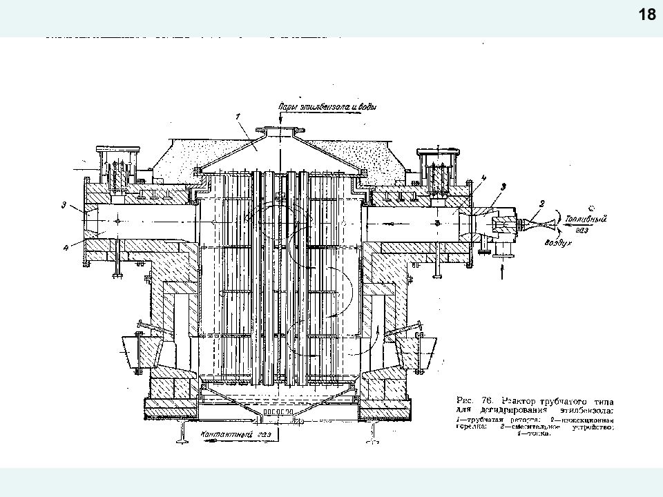 Реактора дегидрирования. Трубчатый реактор для дегидрирования этилбензола. Адиабатический реактор для дегидрирования этилбензола. Трубчатый реактор чертеж. Реактор дегидрирования стирола чертеж.
