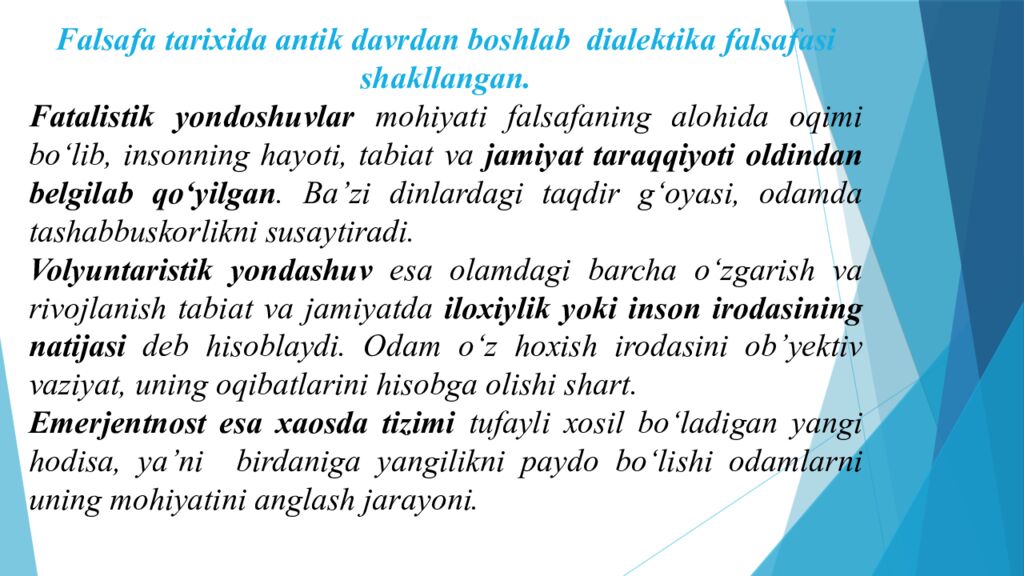 Mavzu : RIVOJLANISH FALSAFASI reja 1. Rivojlanish, tarakkiyotning