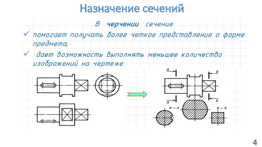 Сечение на схеме