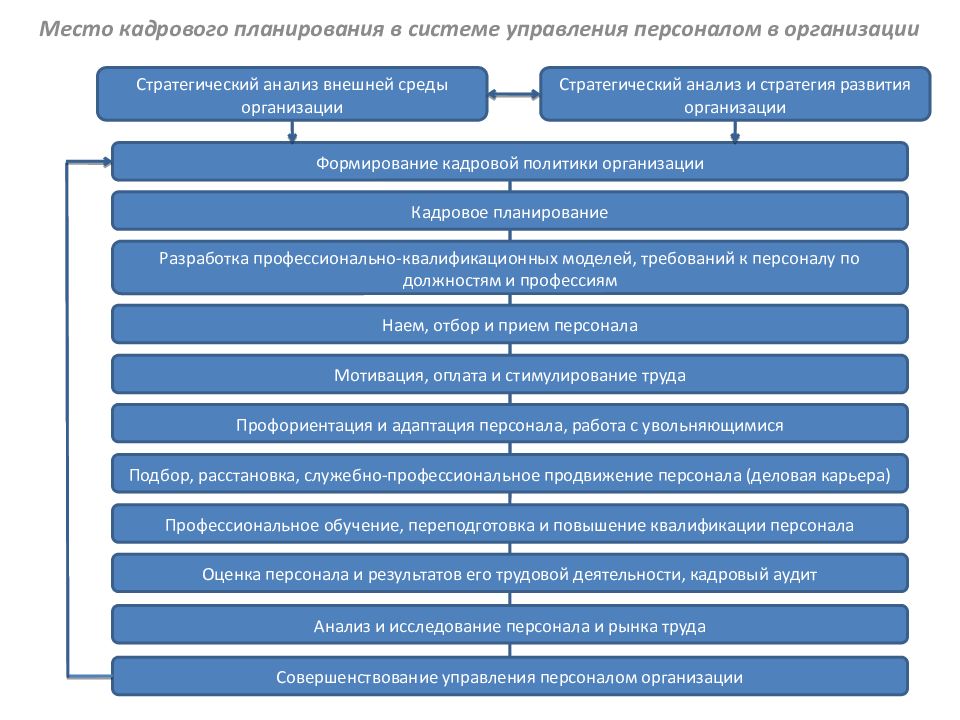 Планирование управление предприятием. Кадровое планирование: место в системе управления организации. Планирование работы с персоналом. Планирование кадров на предприятиях. Кадровое планирование в системе управления персоналом.