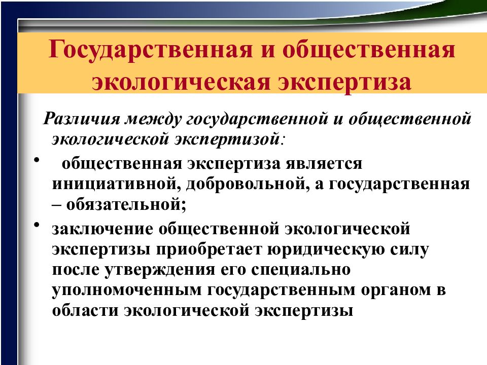 На схеме отсутствует такой вид экологической экспертизы как