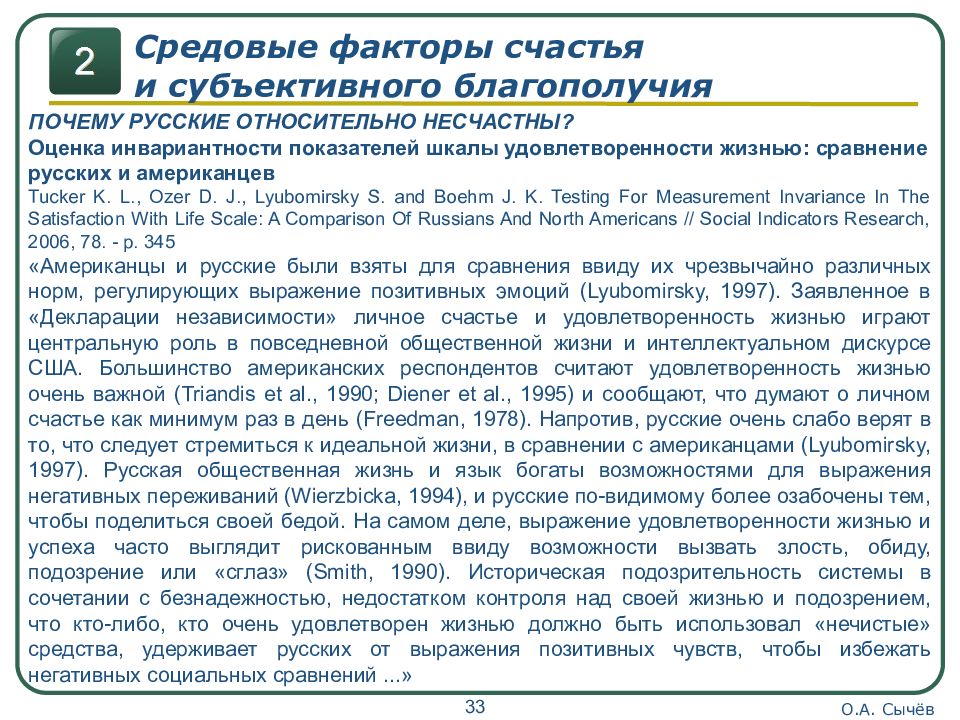 Шкала субъективного благополучия. Факторы счастья.