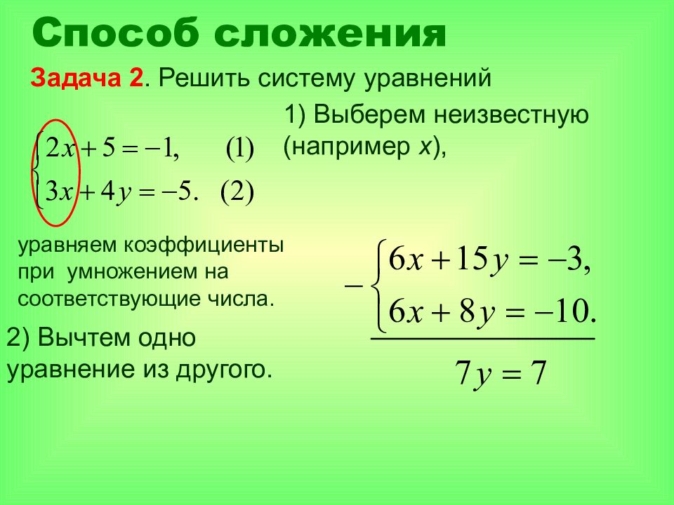 Решение систем линейных уравнений 7 класс презентация