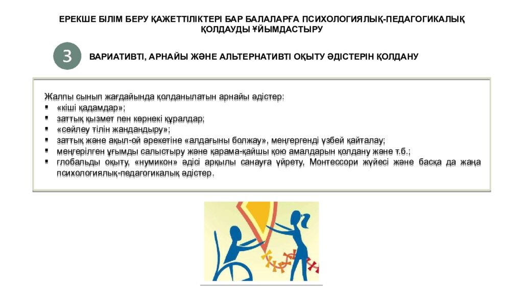 ИНКЛЮЗИВТІ БІЛІМ БЕРУ НЕГІЗДЕРІ, ҚҰРАЛДАРЫ ЖӘНЕ ПРАКТИКАЛЫҚ ШЕШІМДЕРІ