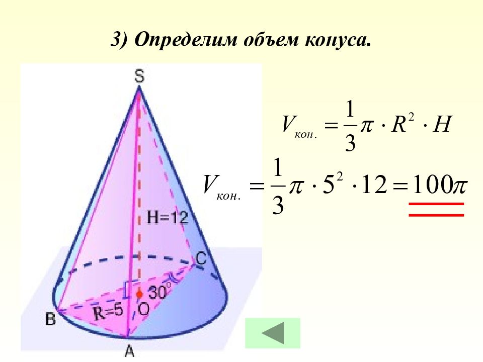 Урок объем конуса 11 класс атанасян презентация