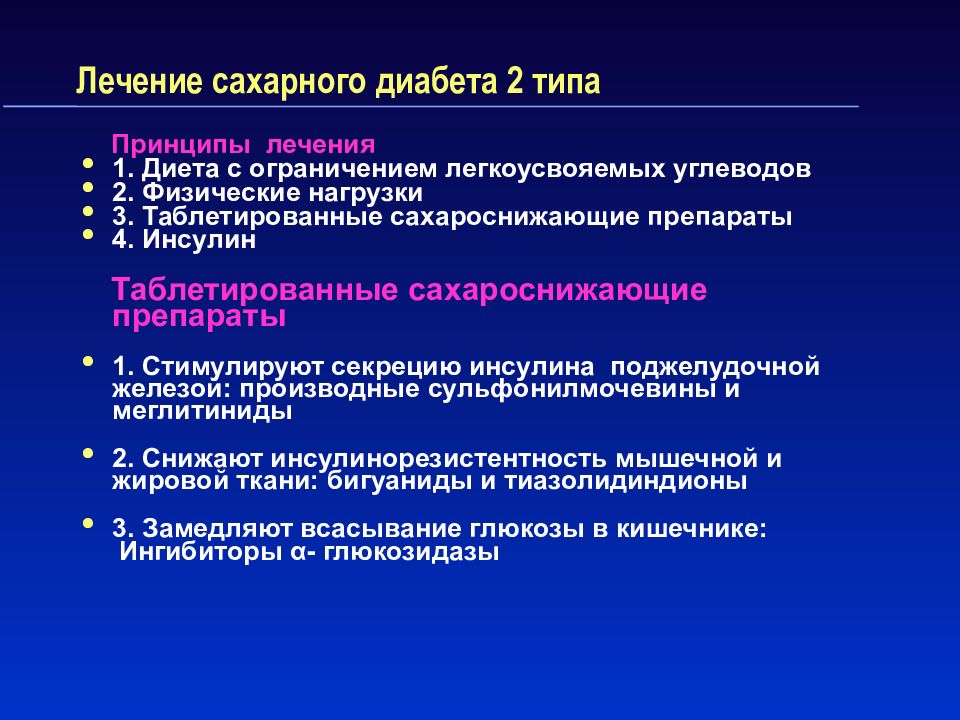 Лечение сахарного диабета 2 типа презентация