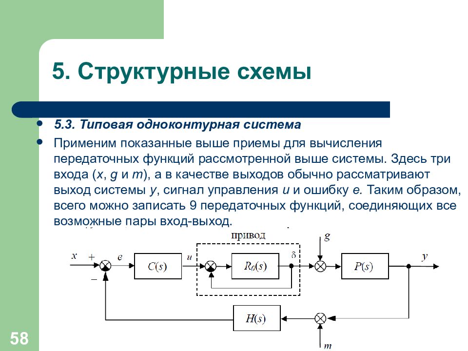 Теория автоматического управления схемы