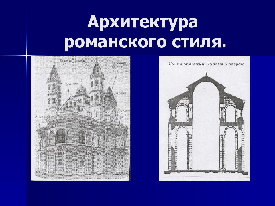 Романский стиль в архитектуре рисунок