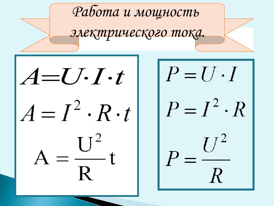 Презентация работа и мощность постоянного тока 10 класс физика