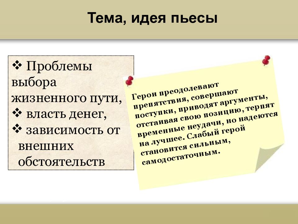 Проблемы пьесы