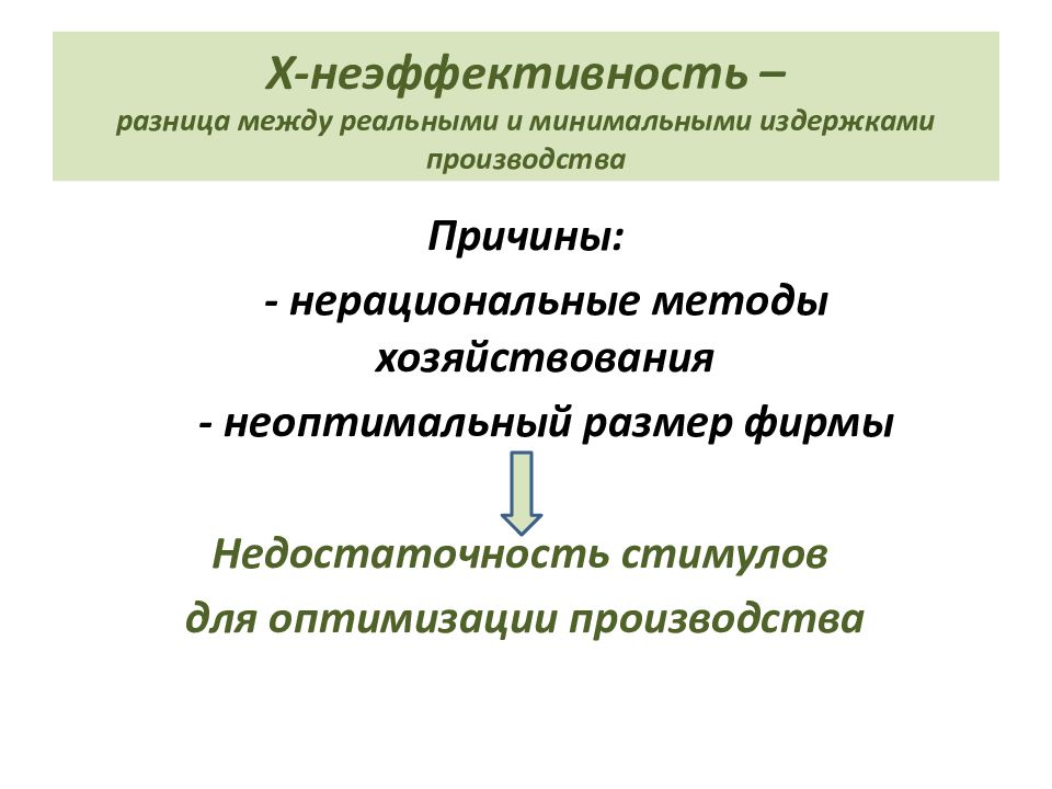 Производящая причина. Неэффективность производства пример. Причины неэффективности колхозов. Неоптимальная, оптимальная и нерациональная стадии производства..