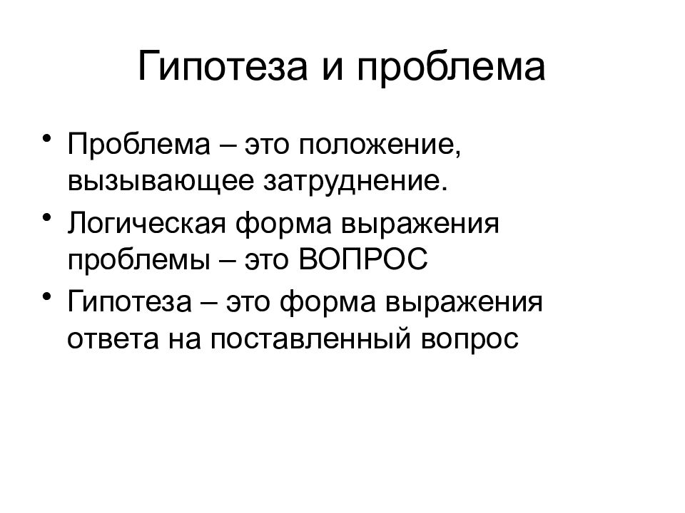 Выражена проблема. Проблемный вопрос и гипотеза. Формы выражения права гипотеза. Основная проблематика логики. Виды гипотез по форме выражения.