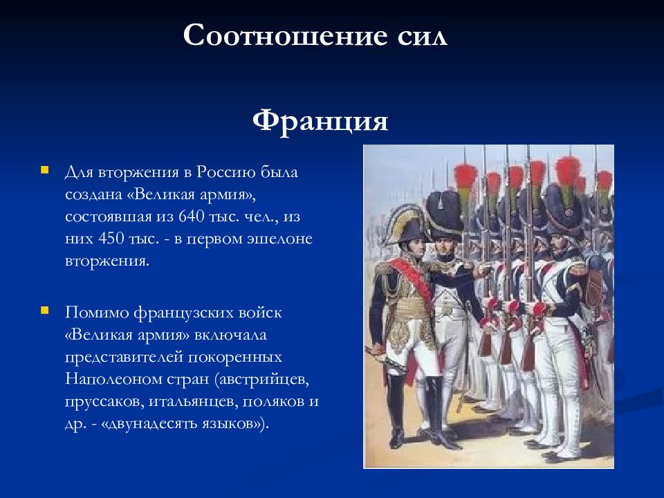 Вооружение русской и французской армии в романе война и мир презентация