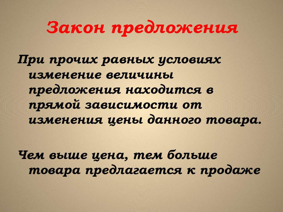 Закон предложения