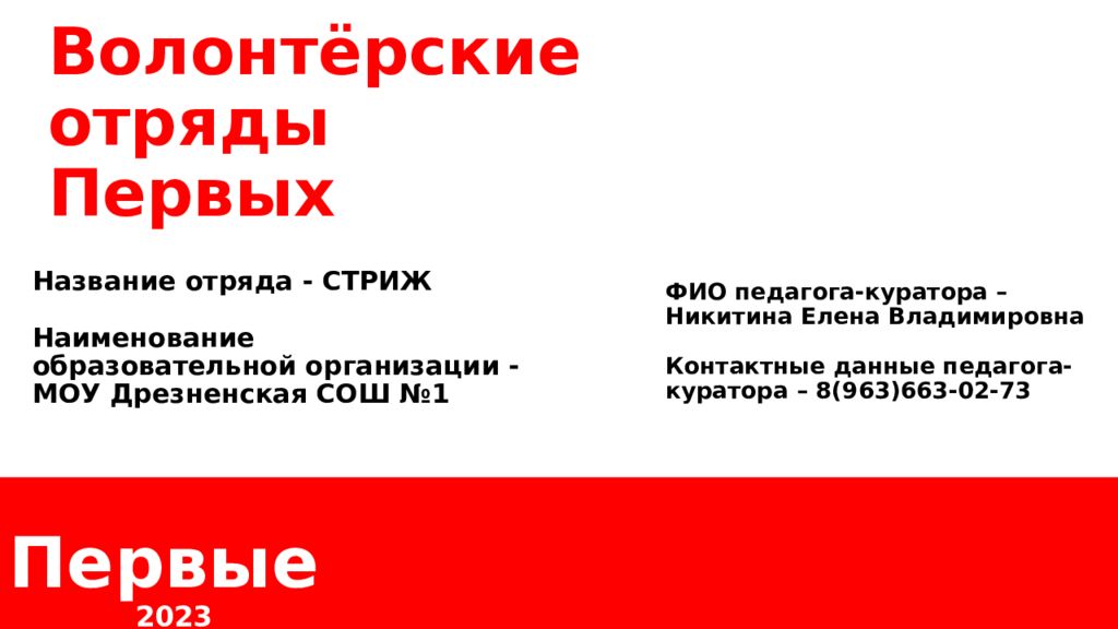 Волонтёрские отряды Первых
