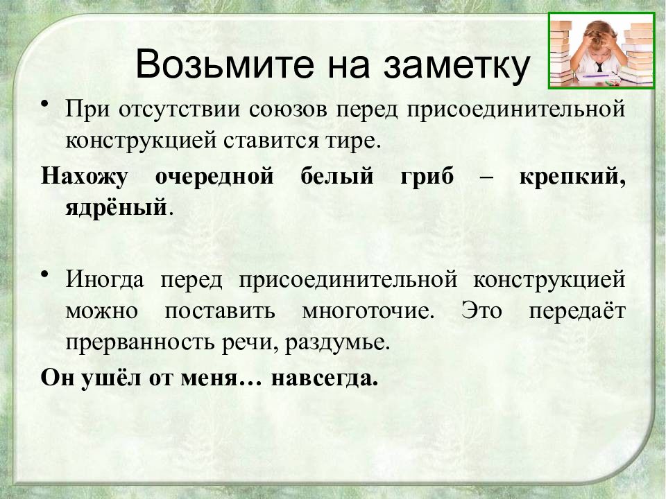 Пояснительные и присоединительные конструкции