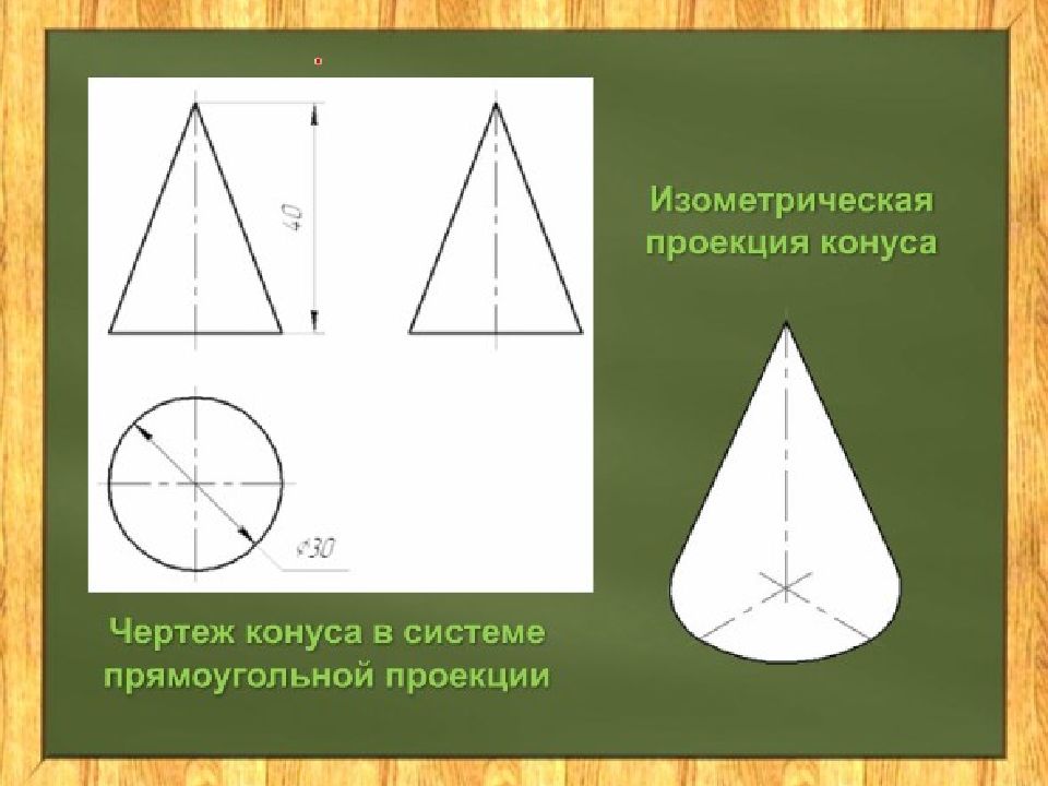 Как нарисовать конус в изометрии