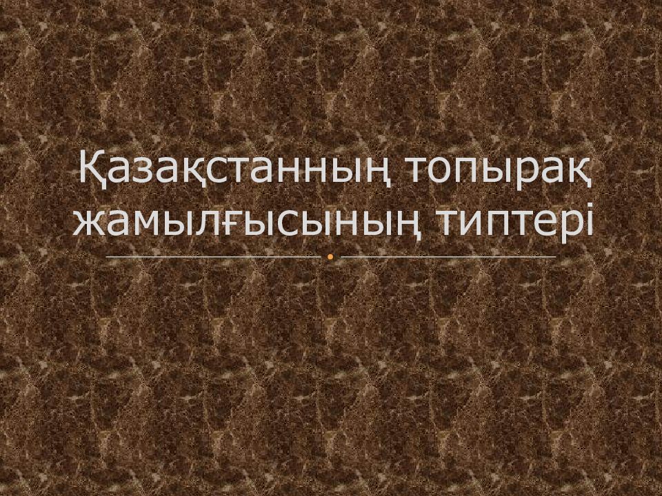 Қазақстанның топырақ жамылғысының типтері