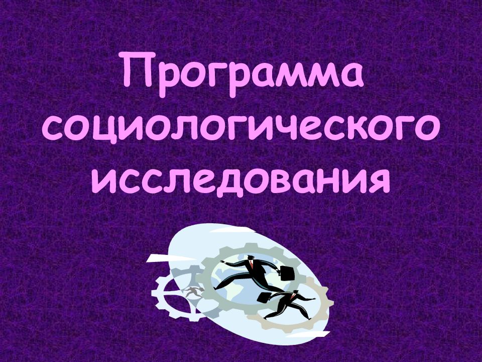 Программа социологического исследования