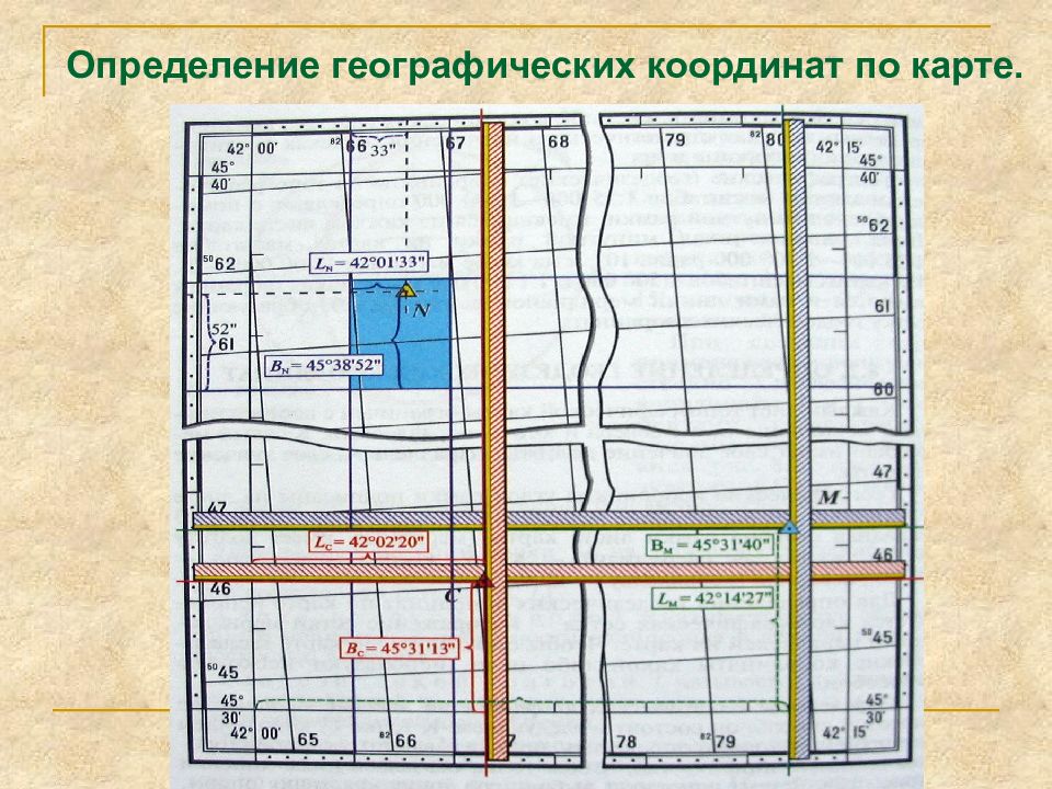 Определение координат карта