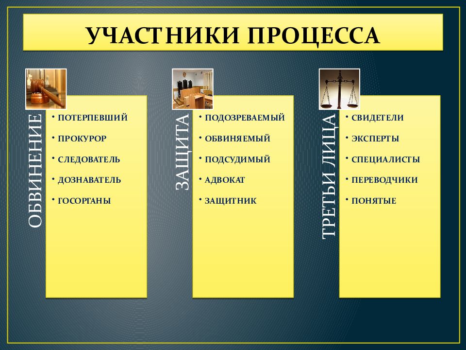 Виды уголовного процесса. Участинкиуголовного процесса. Участники уголовнопроцессса. Участники уголовного процесса. Участники уголовного судопроизводства.