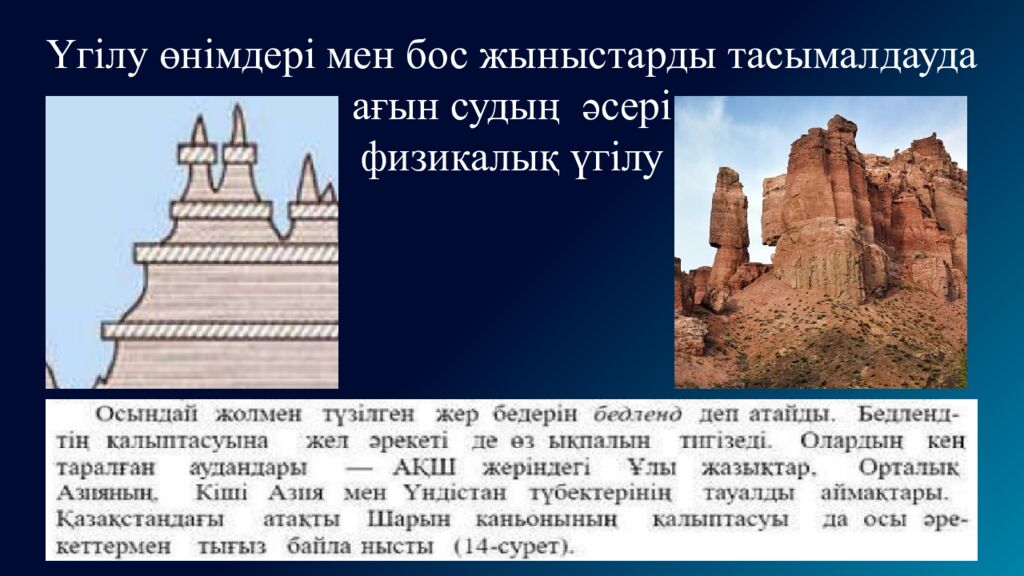 Жер бедерінің қалыптасу және таралу заңдылықтары 8. 3.1.1– жер бедерінің