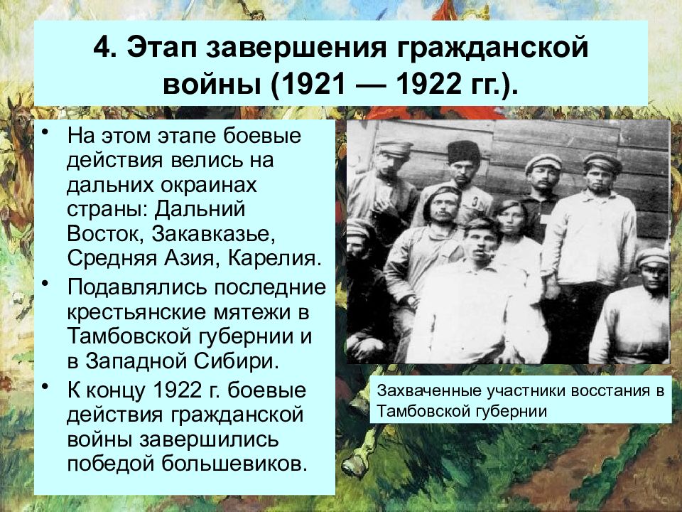 Гражданская война в россии ход и последствия презентация