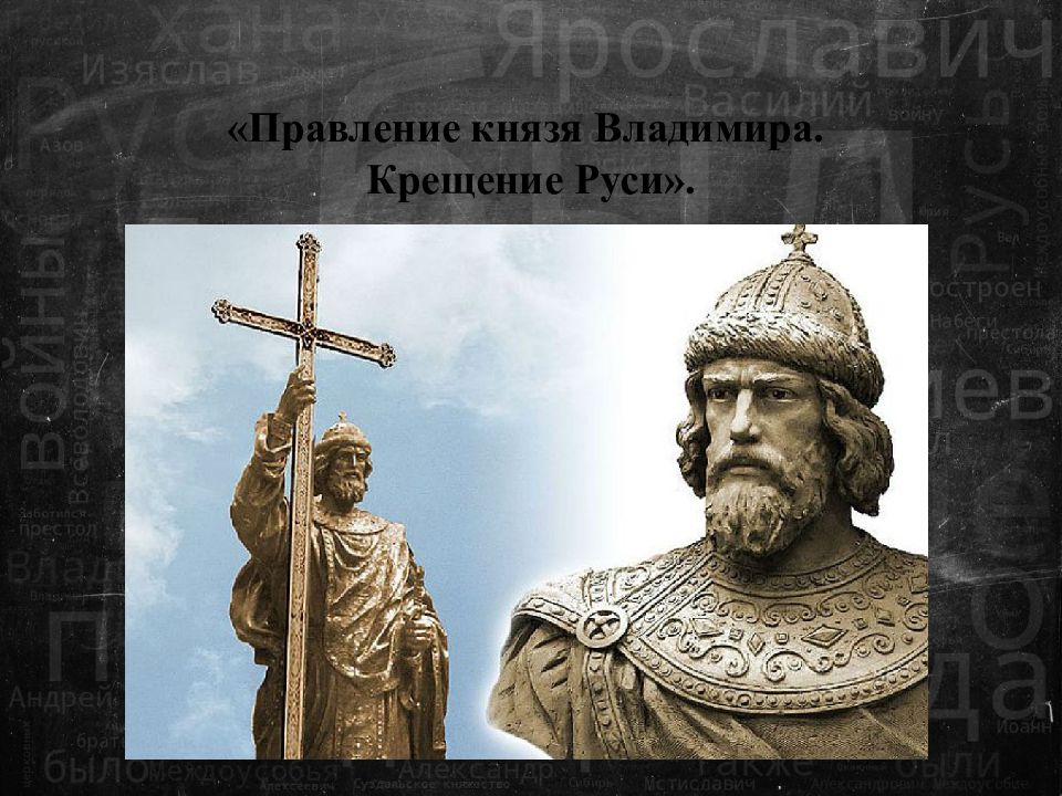 «Правление князя Владимира. Крещение Руси».