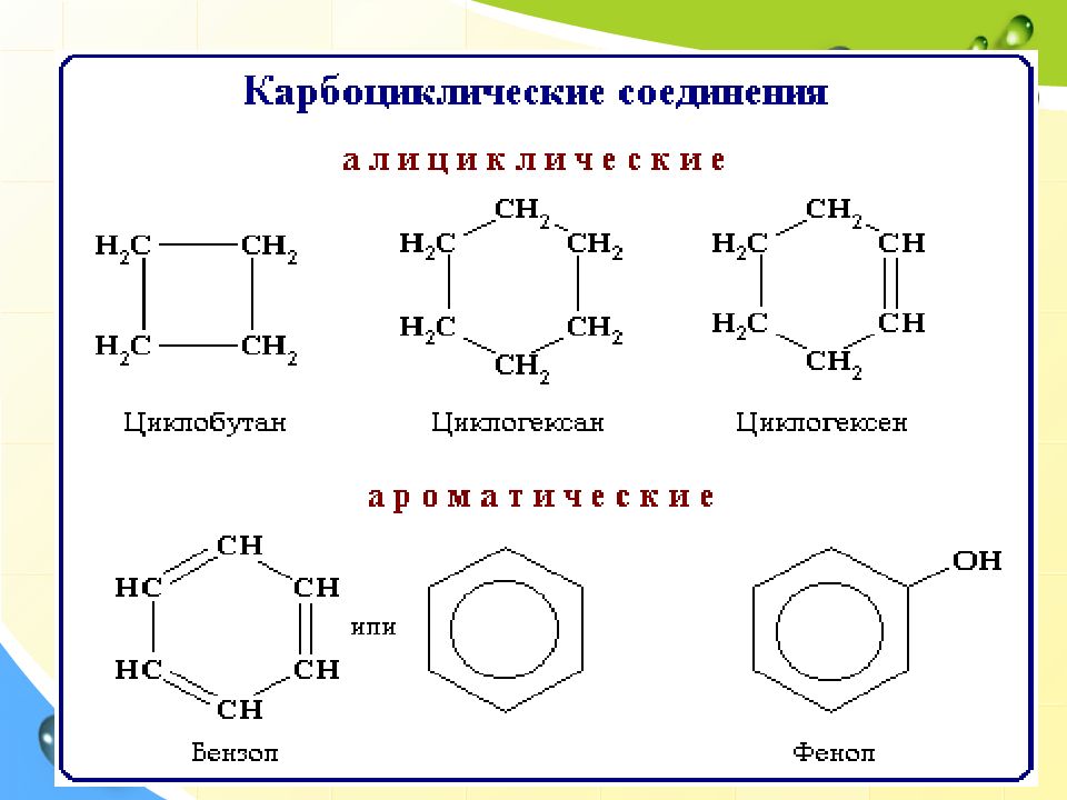 Карбоциклические соединения. Карбоциклические углеводороды. Циклические соединения в химии. Скелетные формулы в органической химии.