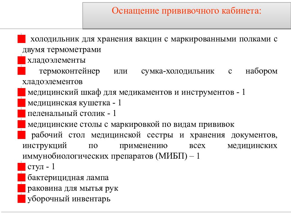 Организация работы прививочного кабинета презентация