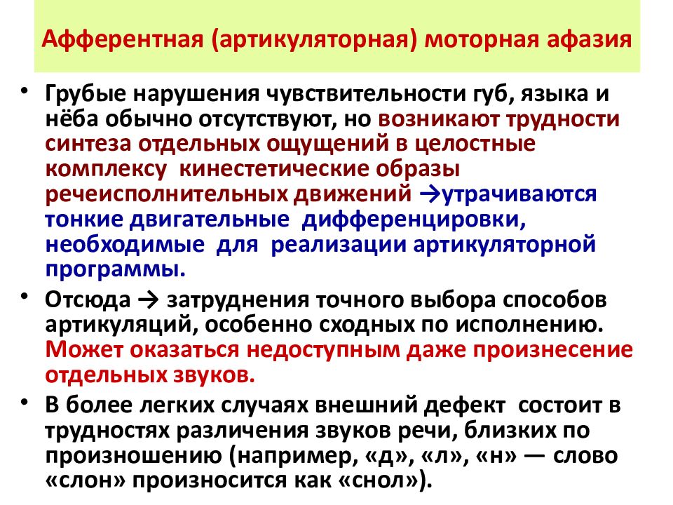 Афферентная моторная афазия нарушения. Афферентная моторная афазия. Афферентная моторная афазия симптомы. Афферентная моторная афазия локализация. Моторная афазия афферентного типа.